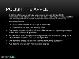 TECH STACK
• Hbase 1.X
• Postgres, MySQL, or other JDBC possible
• Spark 1.6.X
• Fast, massively scalable, seems like the “winner”
• HDFS 2.6—Hadoop Distributed File System
• Reiable, massively scalable, the defacto standard
• Spray
• Supplies REST endpoints, muti-threaded via Akka actors
• Elasticsearch 1.7.X or 2.X
• Reliable, massively scalable, fast
• Scala & Java 8
• Fits functional and oop programming style for productivity
• Stable, Scalable, High Availability, Well Supported
 