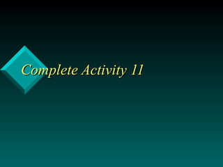 Complete Activity 11 