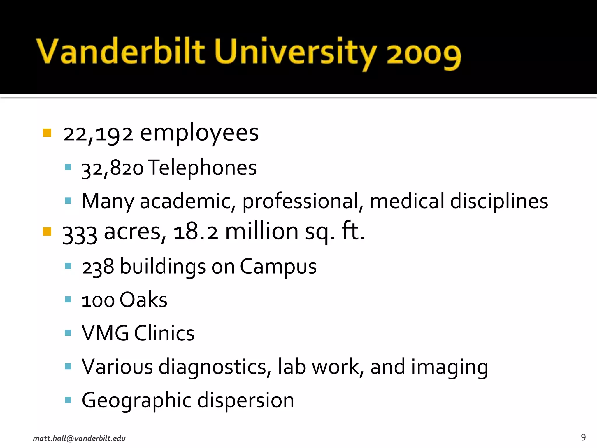 Cyberinfrastructure : What?Distributed knowledge communities that collaborate and communicate across disciplines, distances and culturematt.hall@vanderbilt.edu5