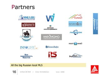 P artners Практика стиля  /  И. О. Фамилия Практика стиля  /  И. О. Фамилия 16 All the big Russian local MLS Unified DB RGR   /  Victor Shchebletsov June  / 2008 