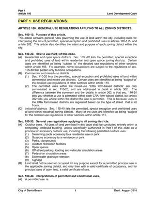 Unified land development code - One Code | DOC