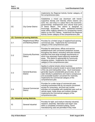 Unified land development code - One Code | DOC