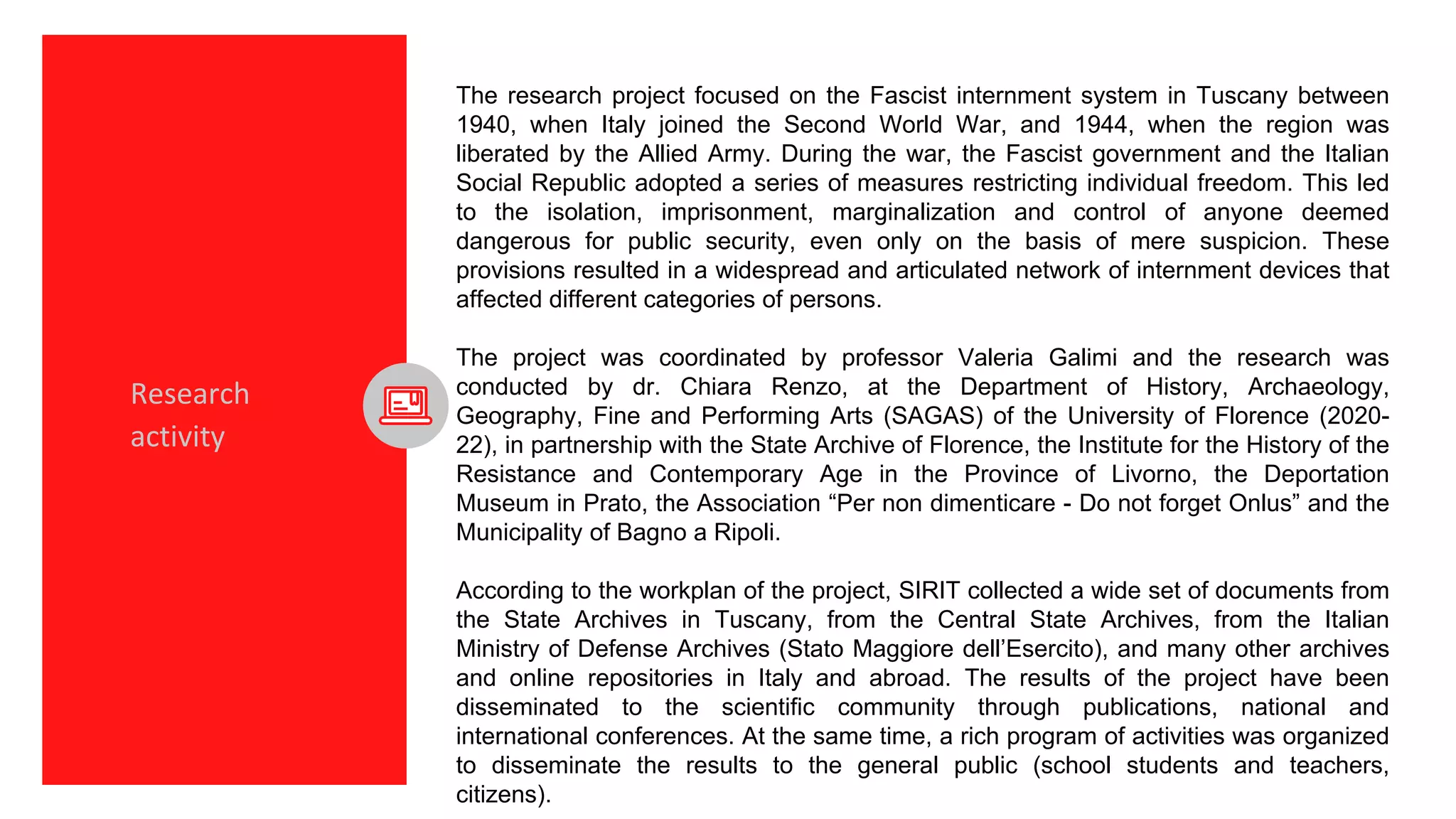 Sirit: the fascist internment system in Tuscany during World War II ...