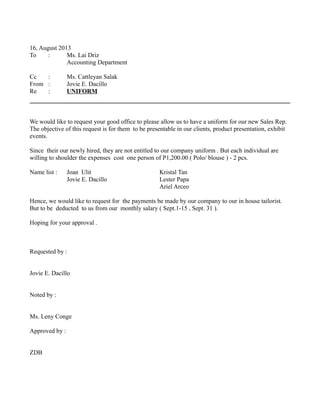 Uniform Request Uniform | PDF