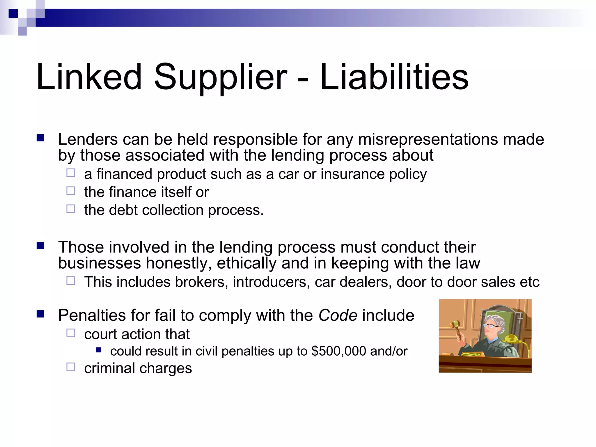 Uniform Consumer Credit Code Content | PPT