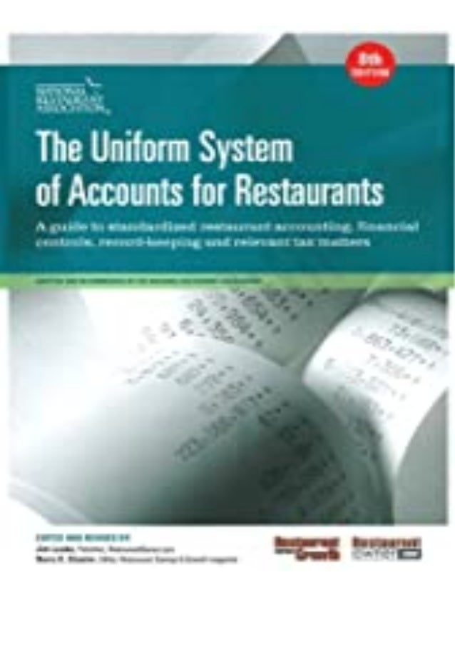 Download PDF Uniform System of Accounts for Restaurants The
