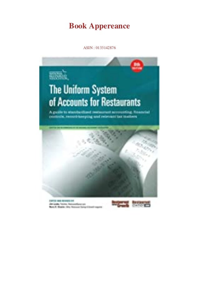 Download PDF Uniform System of Accounts for Restaurants The