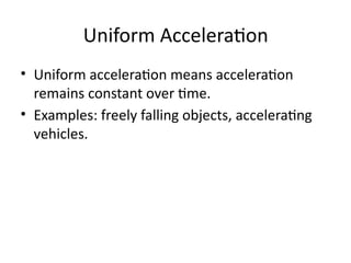 Converting Verbal Descriptions of Uniform Acceleration into ...