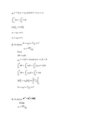 At
2) To derive
From
At
3) To derive
From
 