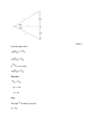 Figure.3
From the figure above
If is very small
Therefore
Note
The angle in radian is given by
 