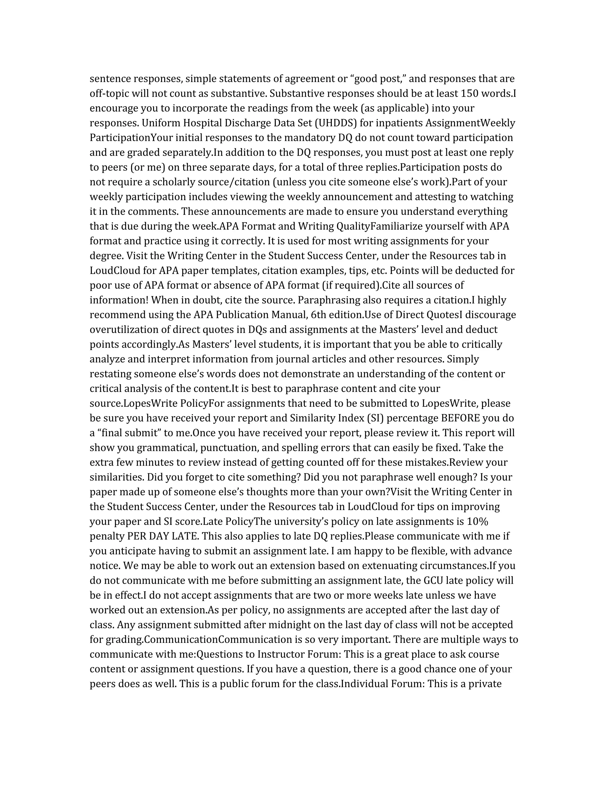 Uniform Hospital Discharge Data Set for inpatients Assignment.docx
