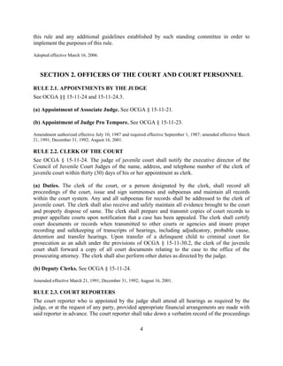 Dc Jr. Rules Uniform juvenile court rules 01 22-13 | PDF
