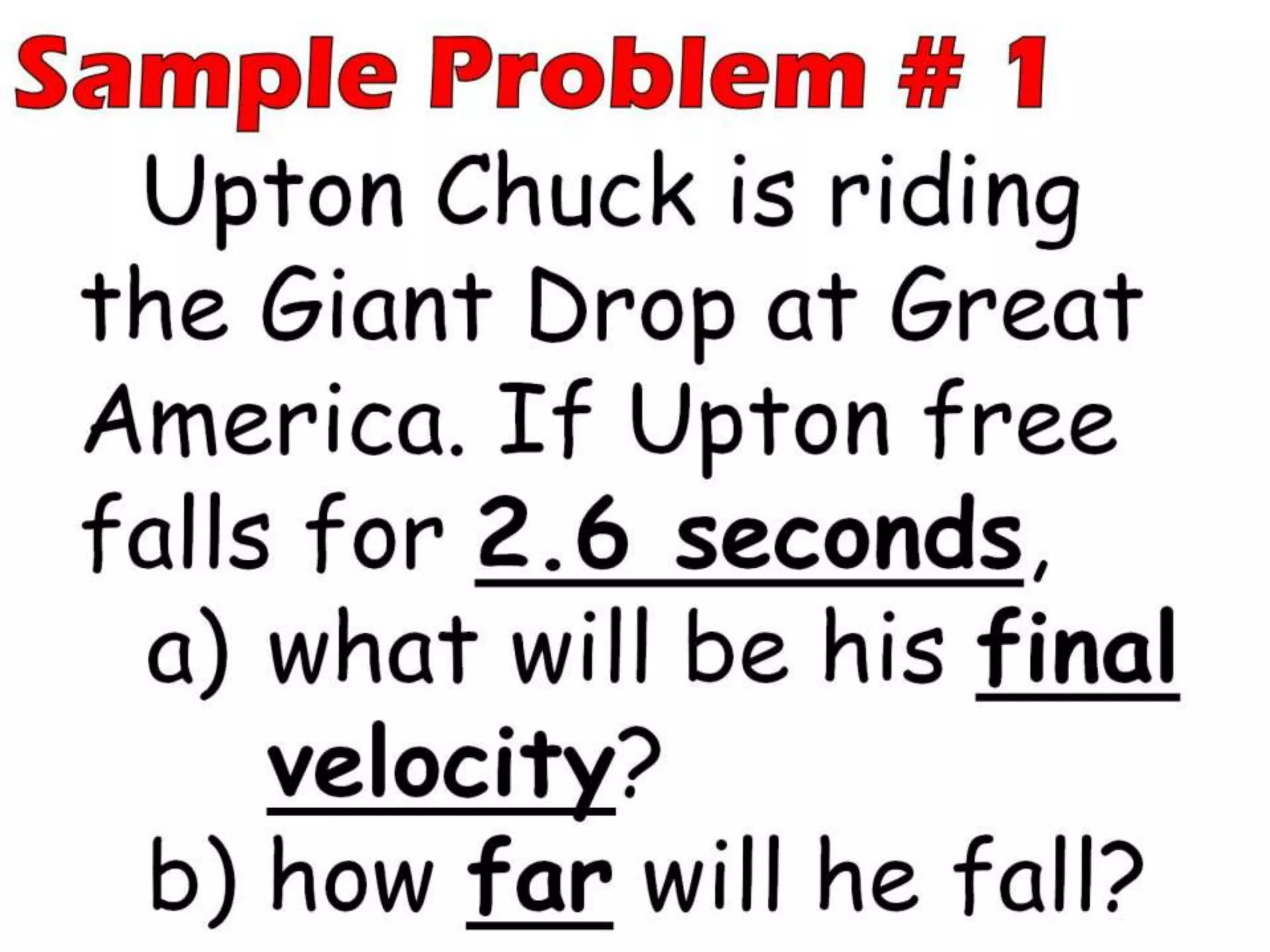 Uniformly accelerated motion (free fall)   problems and solutions