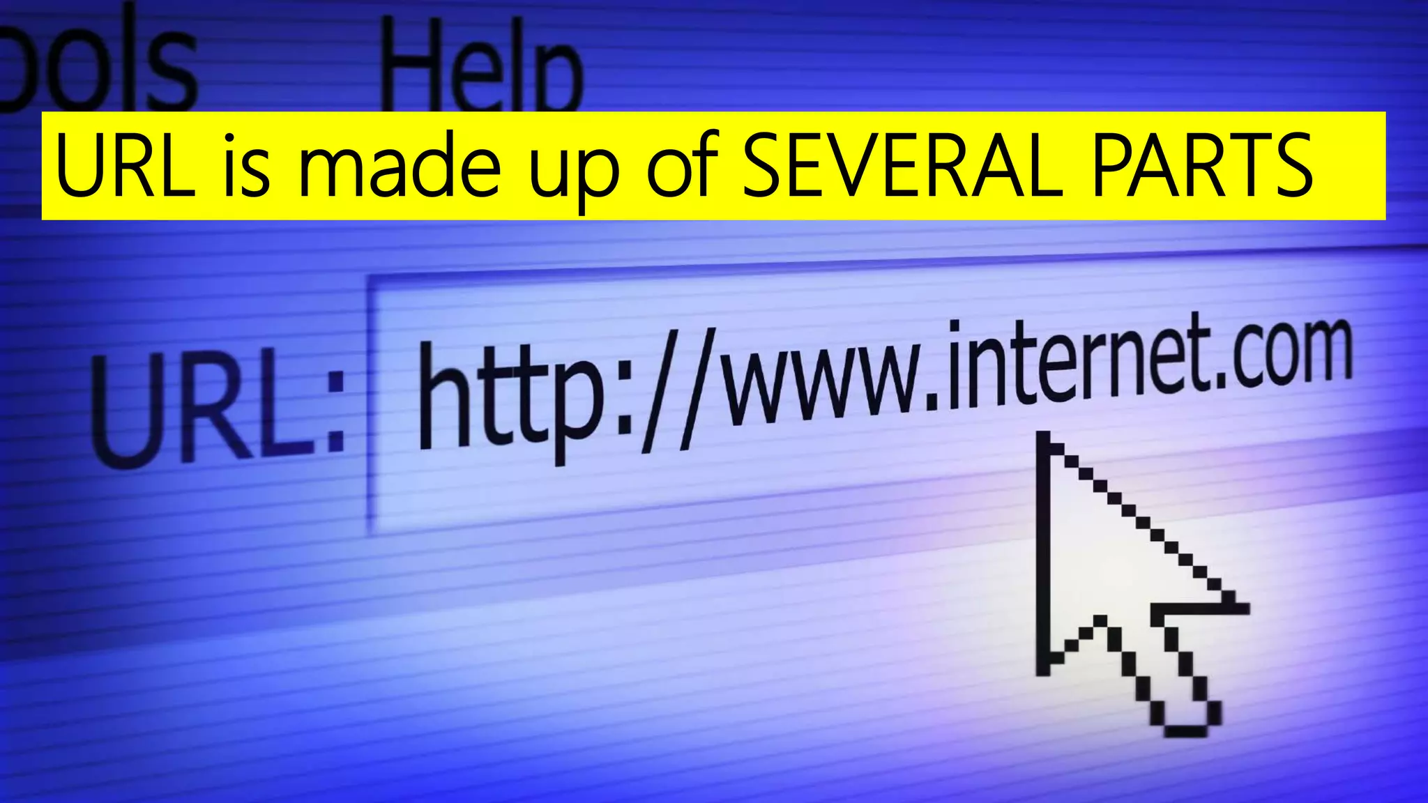 URL is made up of SEVERAL PARTS
 