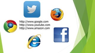 http://www.google.com
http://www.youtube.com
http://www.amazon.com
 