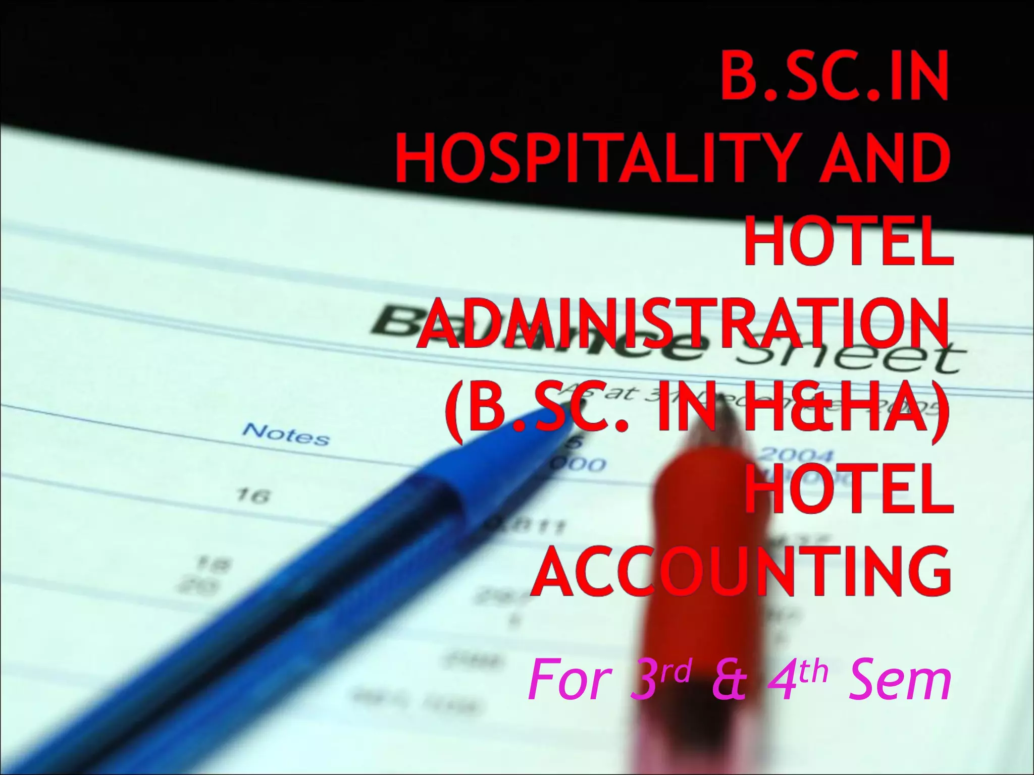 Uniform system of accountancy PPT