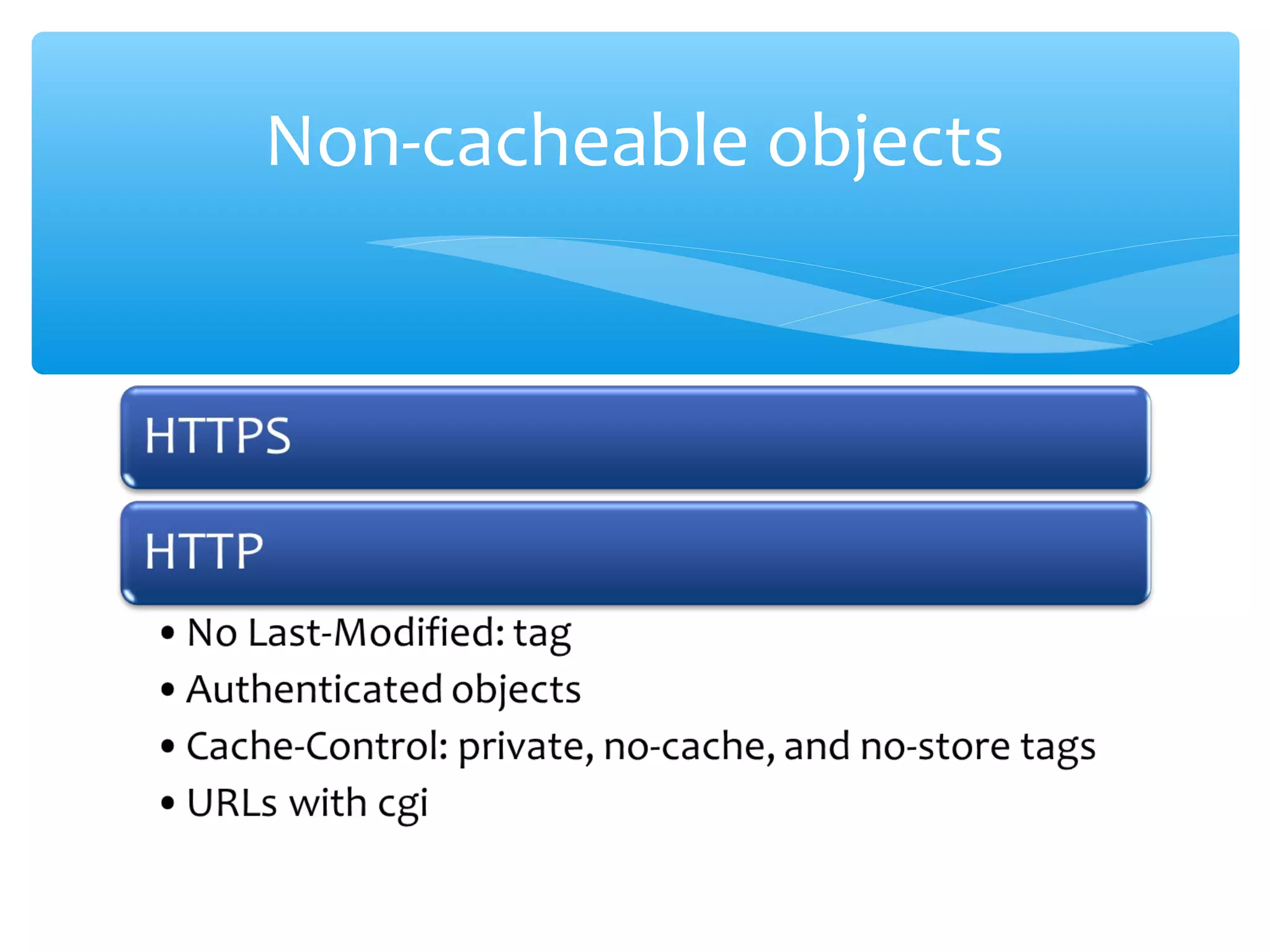 Non-cacheable objects
 