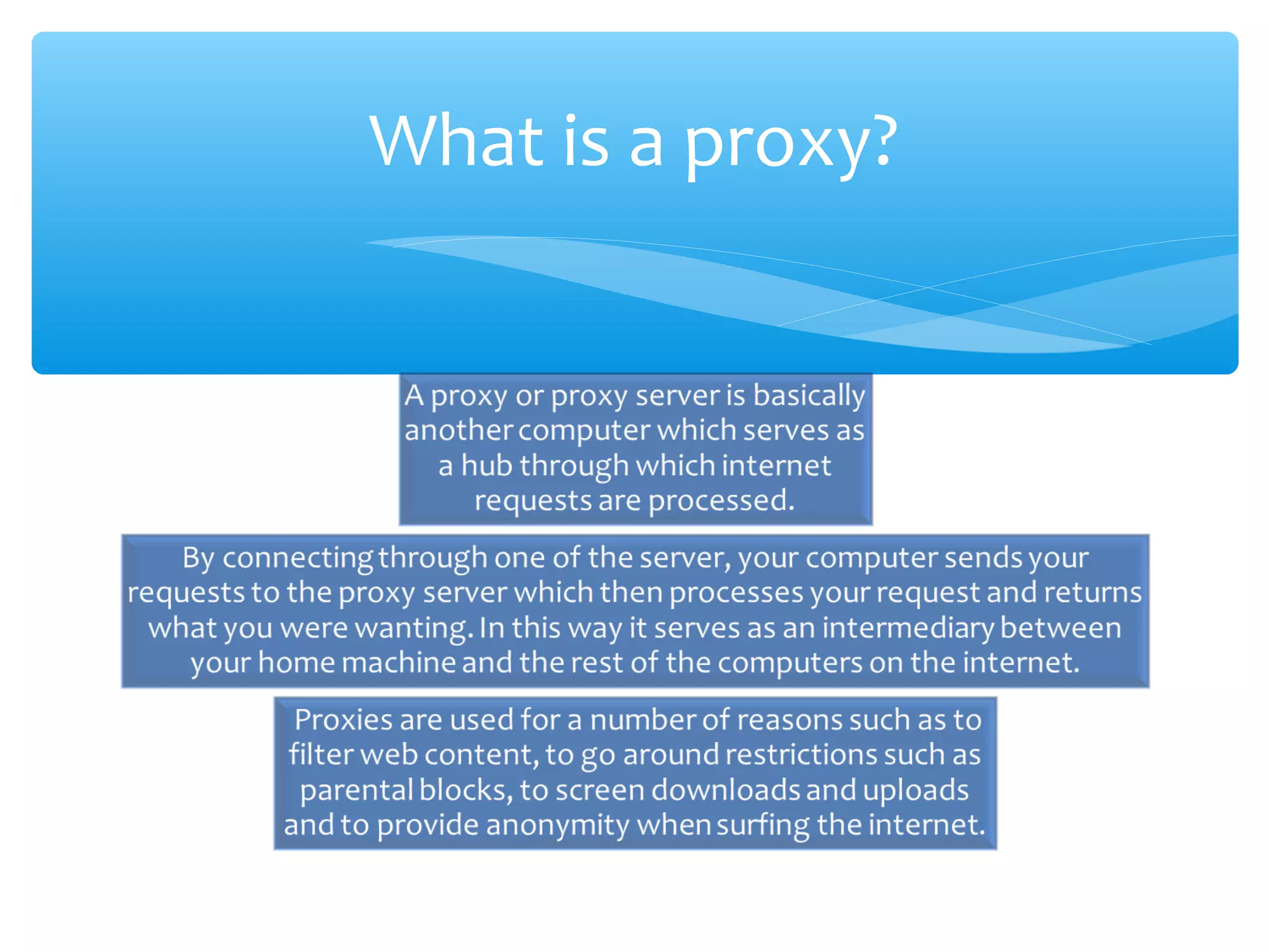 What is a proxy?
 