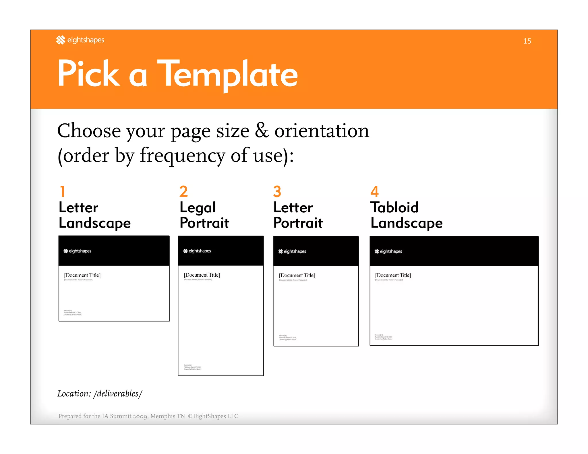 Unify Your Deliverables