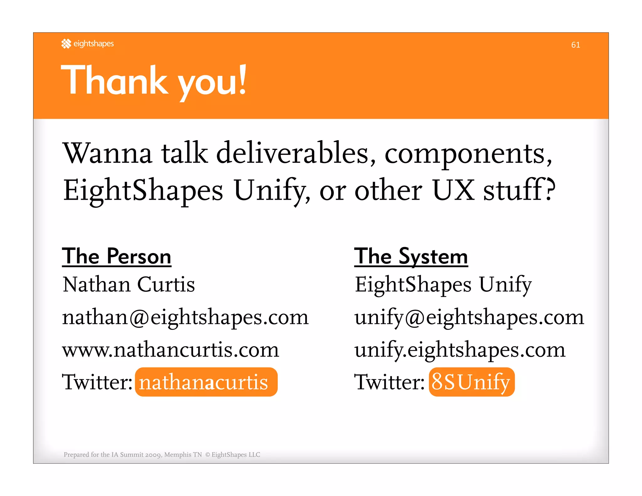 Unify Your Deliverables