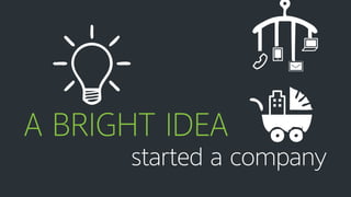 A BRIGHT IDEA
started a company
 