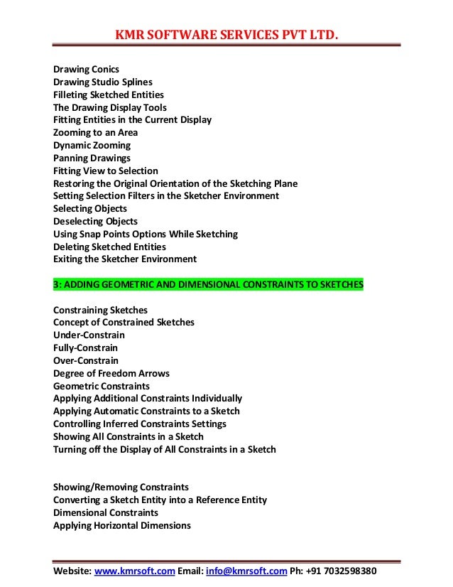 Unigraphics Online Training By Kmr