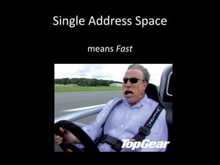 Single Address Space
means Fast
 