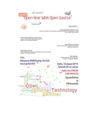 Seminar Open Year With Open Source Unikom Bandung 18 Januari 2014
