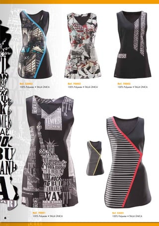 Ref. 53003                                  Ref. 70002                          Ref. 70003
    100% Polyester • TALLA ÚNICA                100% Polyester • TALLA ÚNICA        100% Polyester • TALLA ÚNICA




                 Ref. 70001                                                    Ref. 53005
                 100% Polyester • TALLA ÚNICA                                  100% Polyester • TALLA ÚNICA
6
 