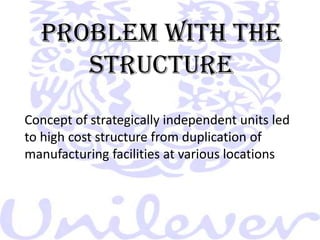  Incapable of striking a balance between British and Dutch      interests Lack of co-ordination between the board of directors of the      two holding companies Two Masters - Confused Followers (Coalition Governance)1930 to 1979 In 1937 , acquired Thomas J. Lipton