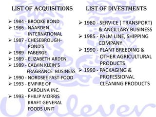  In 1957, acquired Bird’s Eye