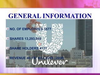 GENERAL INFORMATION
NO. OF EMPLOYEES 1677

SHARES 13,293,869

SHARE HOLDERS 4171

REVENUE 40.187 BILLIONS (2008)
 