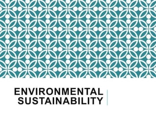 ENVIRONMENTAL
SUSTAINABILITY
 