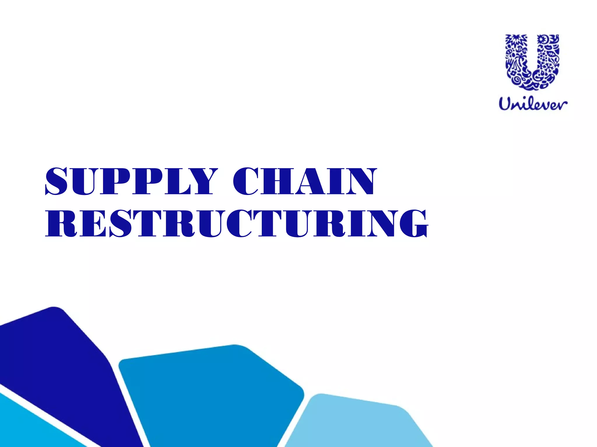SUPPLY CHAIN
RESTRUCTURING
 