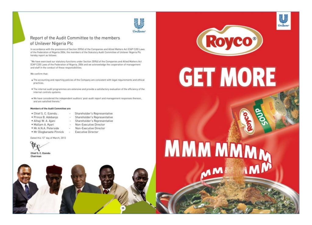 Unilever Nigeria Annual Report 2012