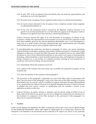 Unilever Tender Offer | PDF