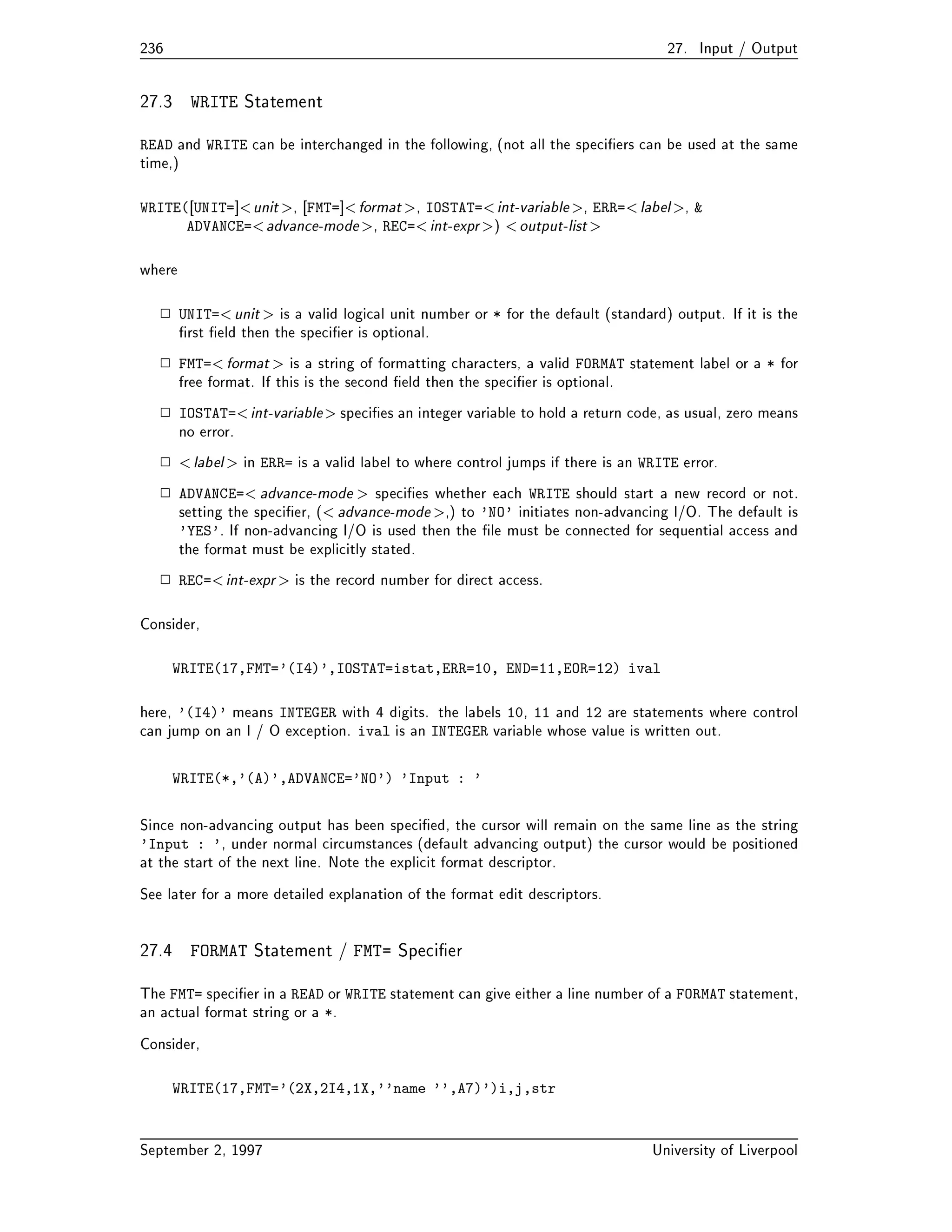 Obsolescent Features 
Fortran  