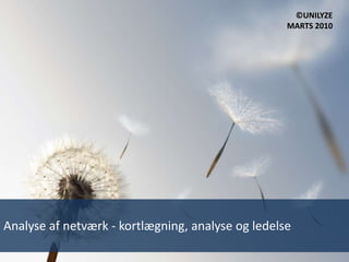 ©UNILYZE MARTS 2010 Analyse af netværk - kortlægning, analyse og ledelse 