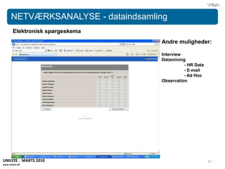 NETVÆRKSANALYSE – grafiske eksemplerHvem taler du personligt med?UNILYZE | MARTS 2010www.unilyze.dk11
