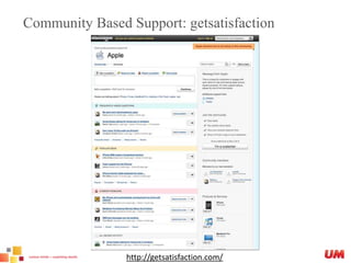 Community Based Support: getsatisfactionhttp://getsatisfaction.com/