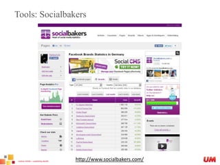 Tools: Socialbakershttp://www.socialbakers.com/
