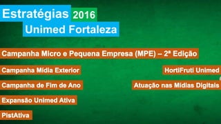 Estratégias
Unimed Fortaleza
2016
 