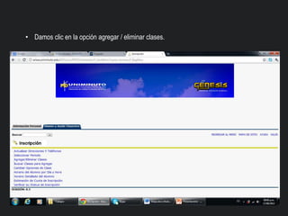 • Damos clic en la opción agregar / eliminar clases.
 
