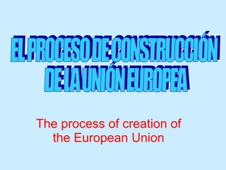 The process of creation of the European Union EL PROCESO DE CONSTRUCCIÓN DE LA UNIÓN EUROPEA 