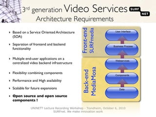 MediaMosa: overview, architecture and how it fits with Opencast ...