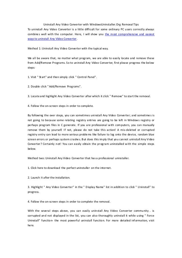 Uninstall Any Video Converter with Removal Tips