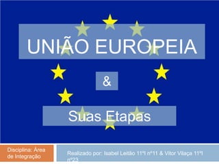 União Europeia & Suas Etapas Disciplina: Área de Integração Realizado por: Isabel Leitão 11ºI nº11 & Vitor Vilaça 11ºI nº23 