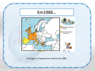 Em 1968…1 de Julho de 1968Supressão dos direitos aduaneiros entre os seis, criando-se pela primeira vez condições para o comércio livre. São aplicados os mesmos direitos aduaneiros aos produtos importados dos outros países. Nasce assim o maior mercado do mundo. O comércio entre os seis desenvolve-se rapidamente, da mesma forma que entre a Comunidade e o resto do mundo.
