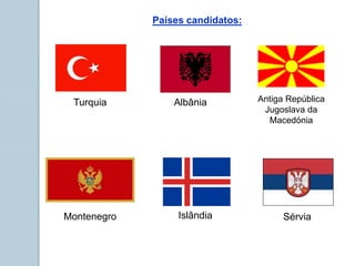 Turquia Antiga República
Jugoslava da
Macedónia
Países candidatos:
Albânia
Montenegro Islândia Sérvia
 