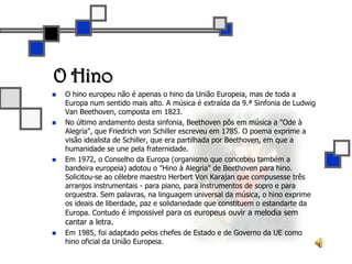 Saúde Objetivos e características:Criação do Cidadão Europeu.Eliminação dos controles nas fronteiras dos países membros.Fim do poder de veto de cada nação, a não ser em assuntos constitucionais e impostos.Busca de solução conjunta para o desemprego.Ratificação do Pacto de Estabilidade Econômica.Promover a unidade política e econômica da Europa.